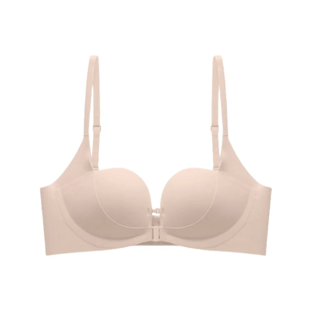 

Solid Color Traceless Front Buckle Bra Shockproof Anti-sagging Push Up Underwear Lingerie Adjustable Seamless Bras Running