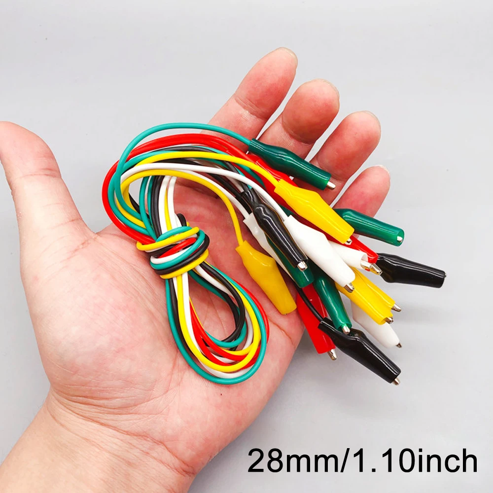 10pcs 50cm Clip Number 28/35/45mm Alligator Clips with Wires, Jumper Wires with Alligator Clips for Electrical Alligator Clip