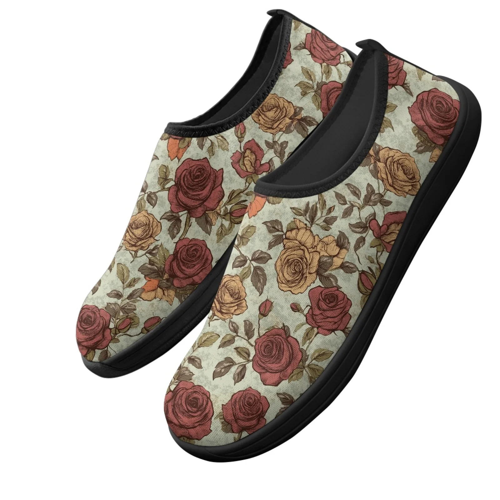 PENSTROLL Slip On Athletic Sneakers Wide Toe Box Barefoot Flats for Dress Men Rose