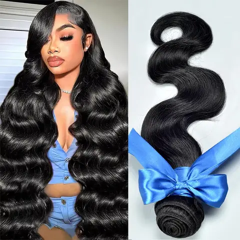 12A 30 40 Inch Body Wave 100% Human Hair Bundles Brazilian Burmese Raw Extensions Unprocessed Water Wave Hair Black 1 3 4 Bundle