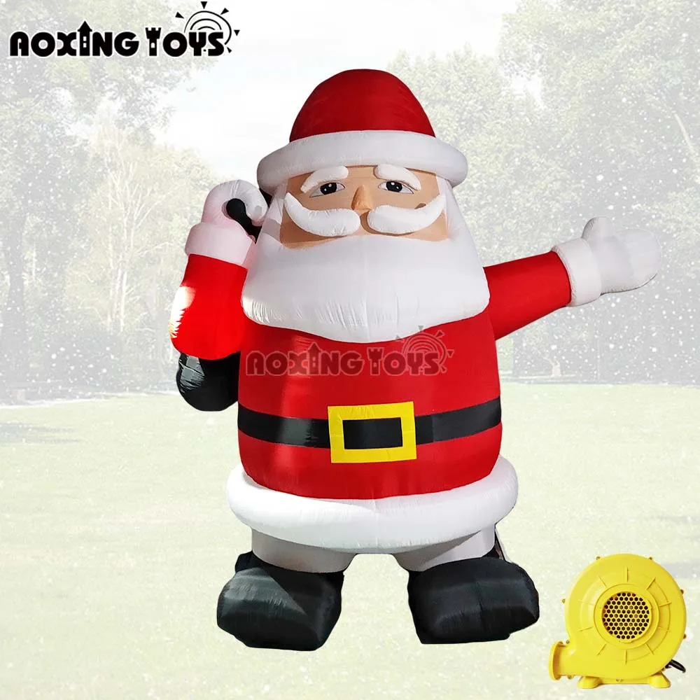 19FT opblaasbare kerstmandecoratie voor buiten met verlichting en ventilator - gigantische cartoon kerstreclame voor festivalevenementen
