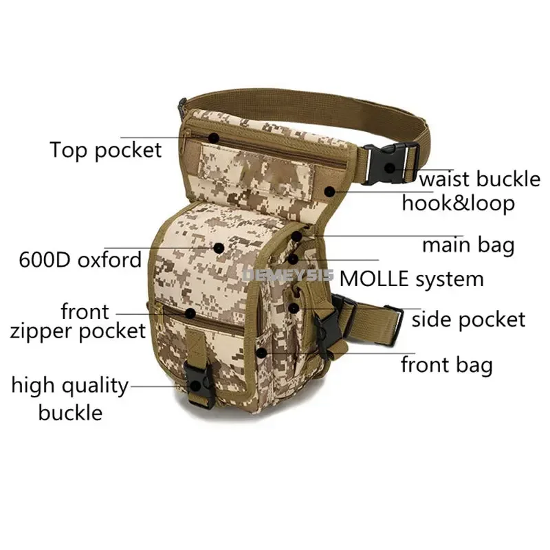 Tactical Drop Leg Bag Adjustable Shooting Hunting Waist Thigh Bags Outdoor Sport Hunting Cycling Waist Packs Molle Leg Pouch