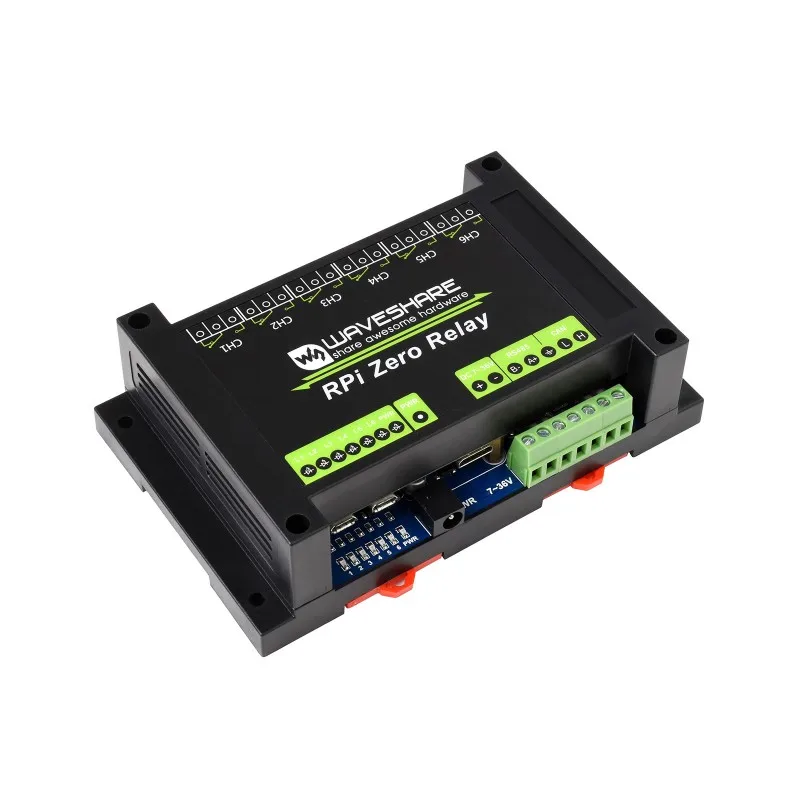 Industrial 6-Channel Relay Module For Raspberry Pi Zero, RS485/CAN Bus, Power Supply Isolation, Photocoupler Isolation