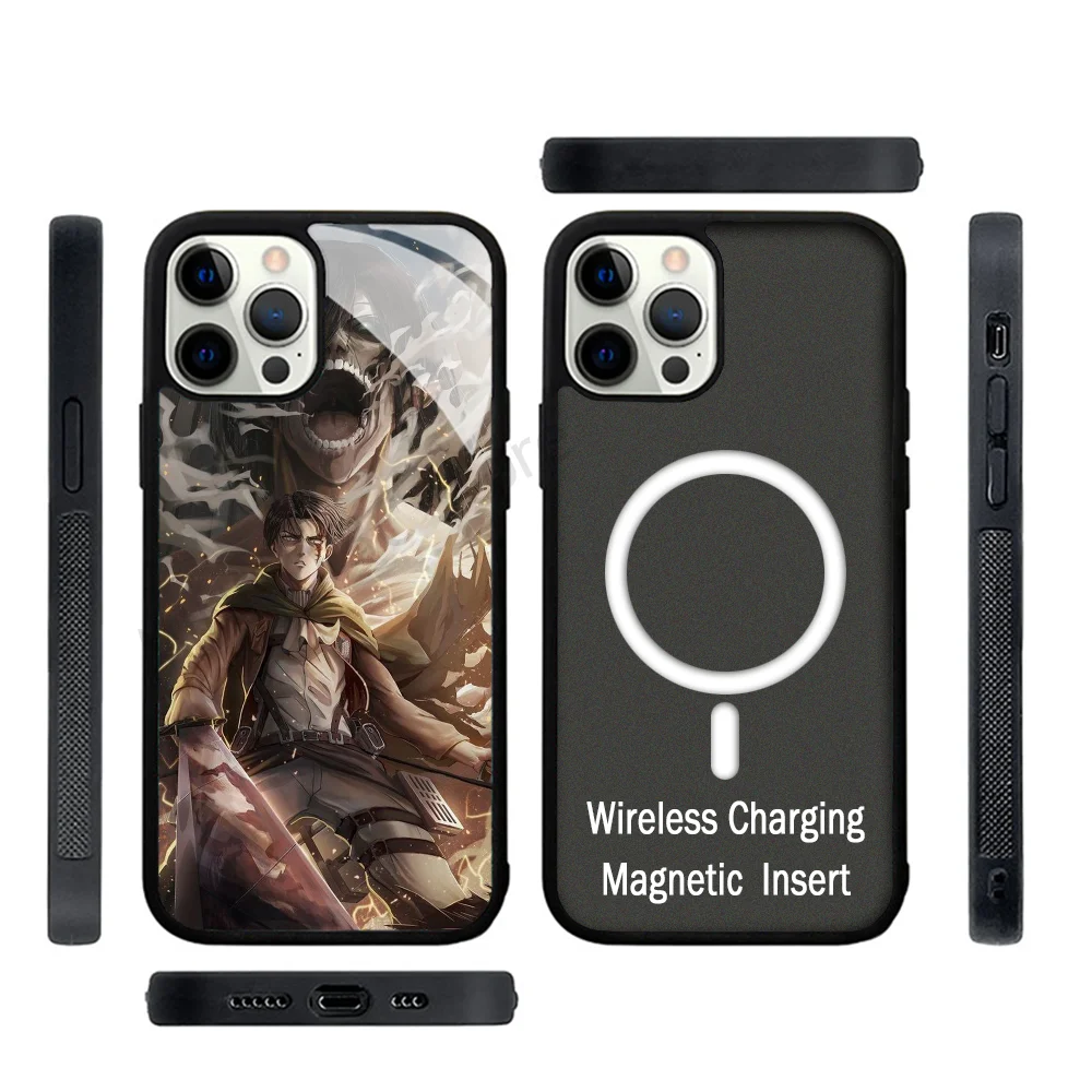 Anime Attack On Titan Phone Case Strong Magnetic For IPhone 15 14 13 Pro Max 11 12 Mini For Magsafe