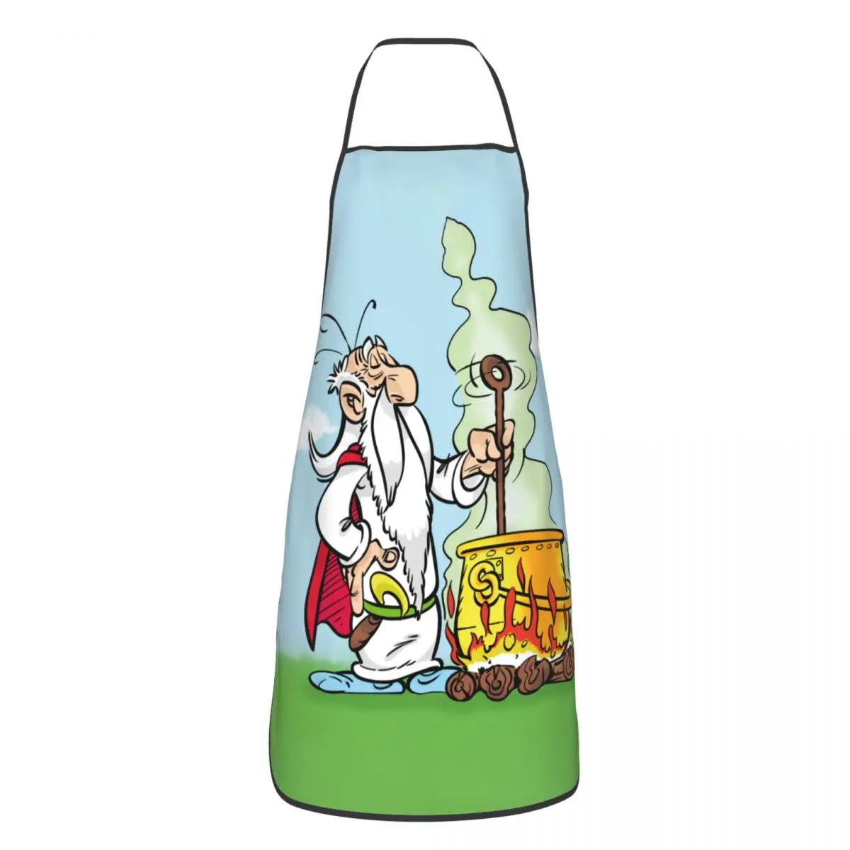 Custom Bib Getafix Cooking Magic Potion Aprons Men Women Adult Chef Kitchen Cooking Comics Asterix Tablier Cuisine Painting