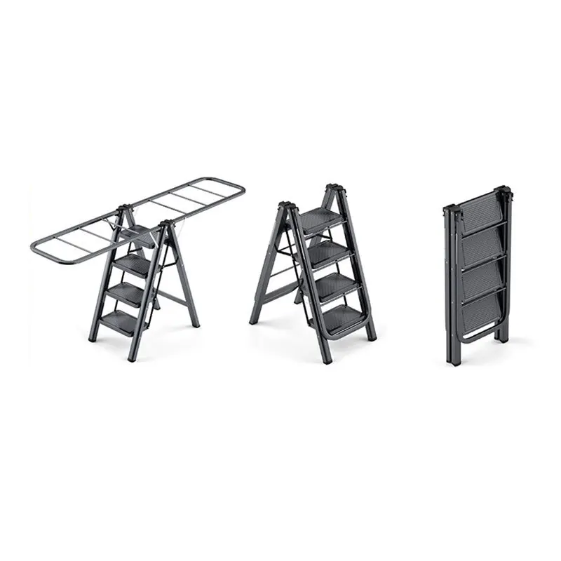 Drying Rack Telescopic Multi-functional Quilt Drying Rack Balcony Indoor and Outdoor Mobile Household Ladder Dual-purpose