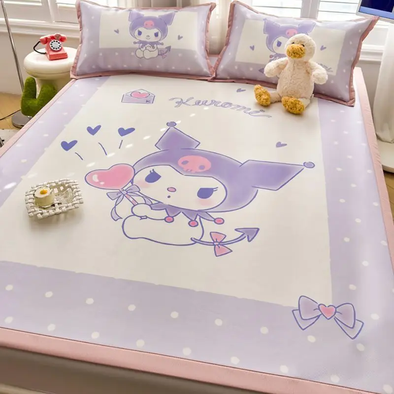 Sanrios Kuromi Cinnamoroll Kawaii Anime Bedroom Mattress Cute Summer Breathable Comfort Air Conditioner Mat Soft Gift