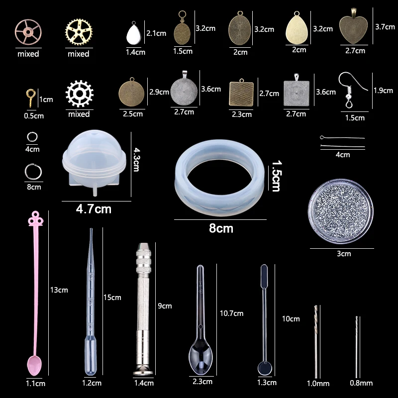 ผสมสไตล์เครื่องประดับอีพ็อกซี่เรซินแม่พิมพ์ชุดแม่พิมพ์ซิลิโคน UV เครื่องมือหล่อดินเรซิ่นเครื่องประดับแม่พิมพ์หล่อสําหรับเครื่องประดับทํา DIY