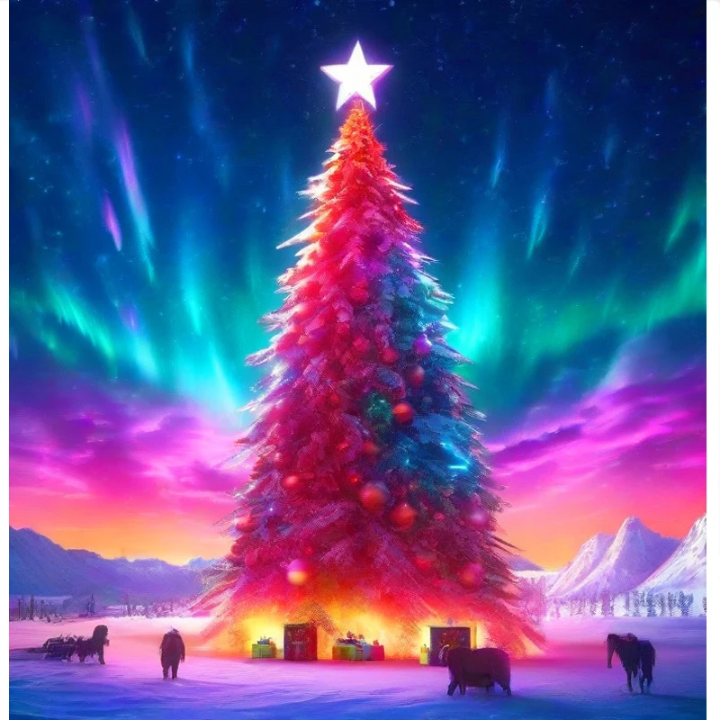 

2025 новый стиль Аврора, Рождественская вышивка крестиком, наборы с принтом «сделай сам», набор для рукоделия, домашний декор, ремесла, новинка