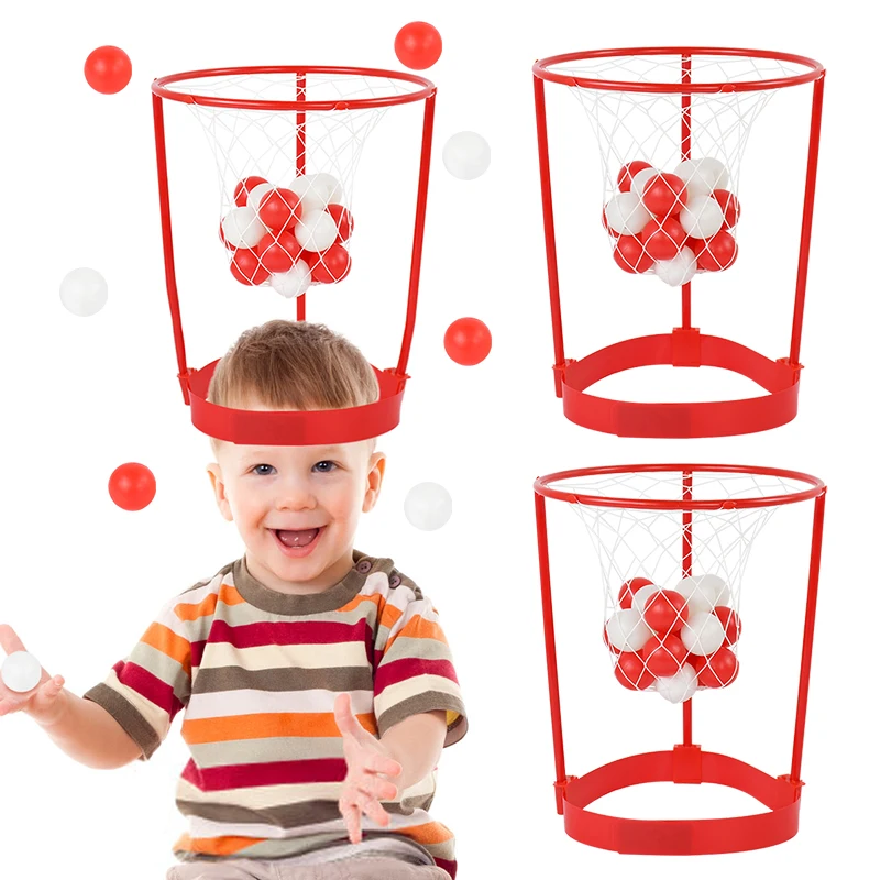 

Funny Head Hoop Basketball Kids Adults Children Parents Party Game Birthday Gift Toys Basket Net Headband Set Outdoor Indoor