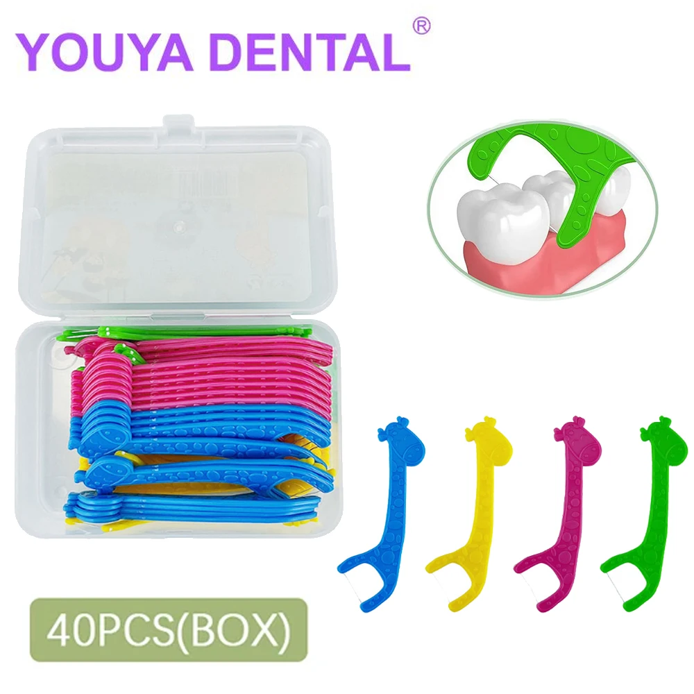 

40Pcs Children Flosser for Kids Tooth Cleaning Interdental Brush Dental Floss Care Oral Hygiene Toothpicks Dentistry Materials