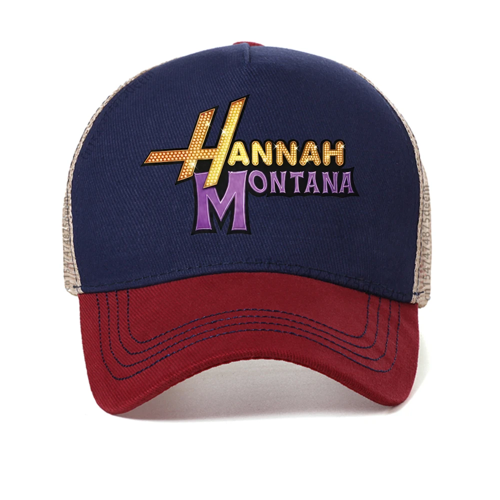 

Miley Cyrus Hannah Montana Logo baseball cap Unisex Summer Casual Fashion caps Breathable mesh snapback hat cool trucker hats
