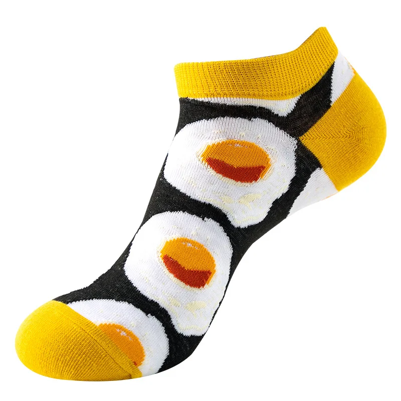 Frühling Sommer Socken niedlich lustig Harajuku Cartoon Männer Boot Ölgemälde Lebensmittel lässig Baumwolle kurze Socken für weibliche Sox