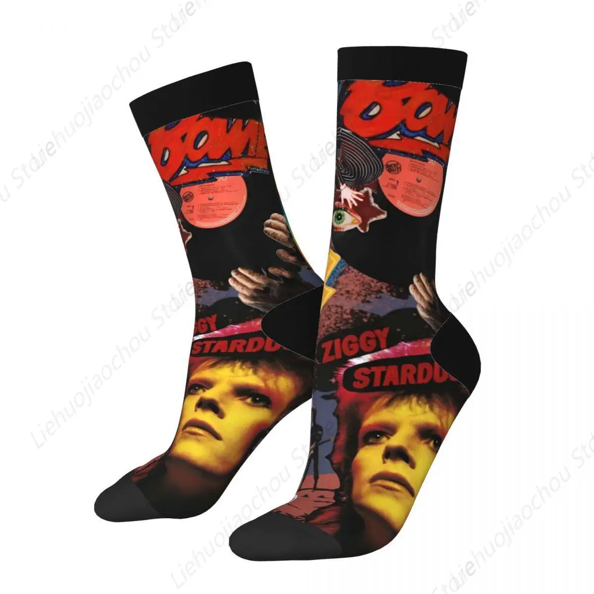 English Singer Actor Socks Men Women Funny Happy  Davids Bowies Socks Crazy Spring Summer Autumn Winter Socks Gifts