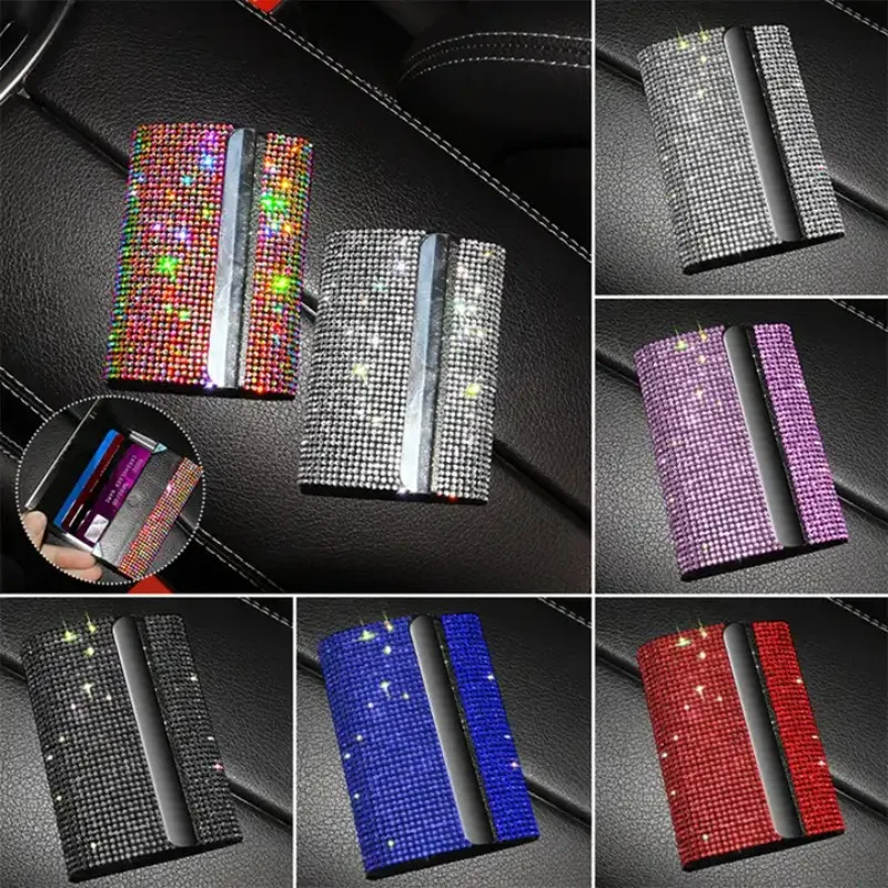 Crystal Car Driver License Card Bag for Auto Driving License Credit Card Storage Organizer ID Box Car Accessories for Women