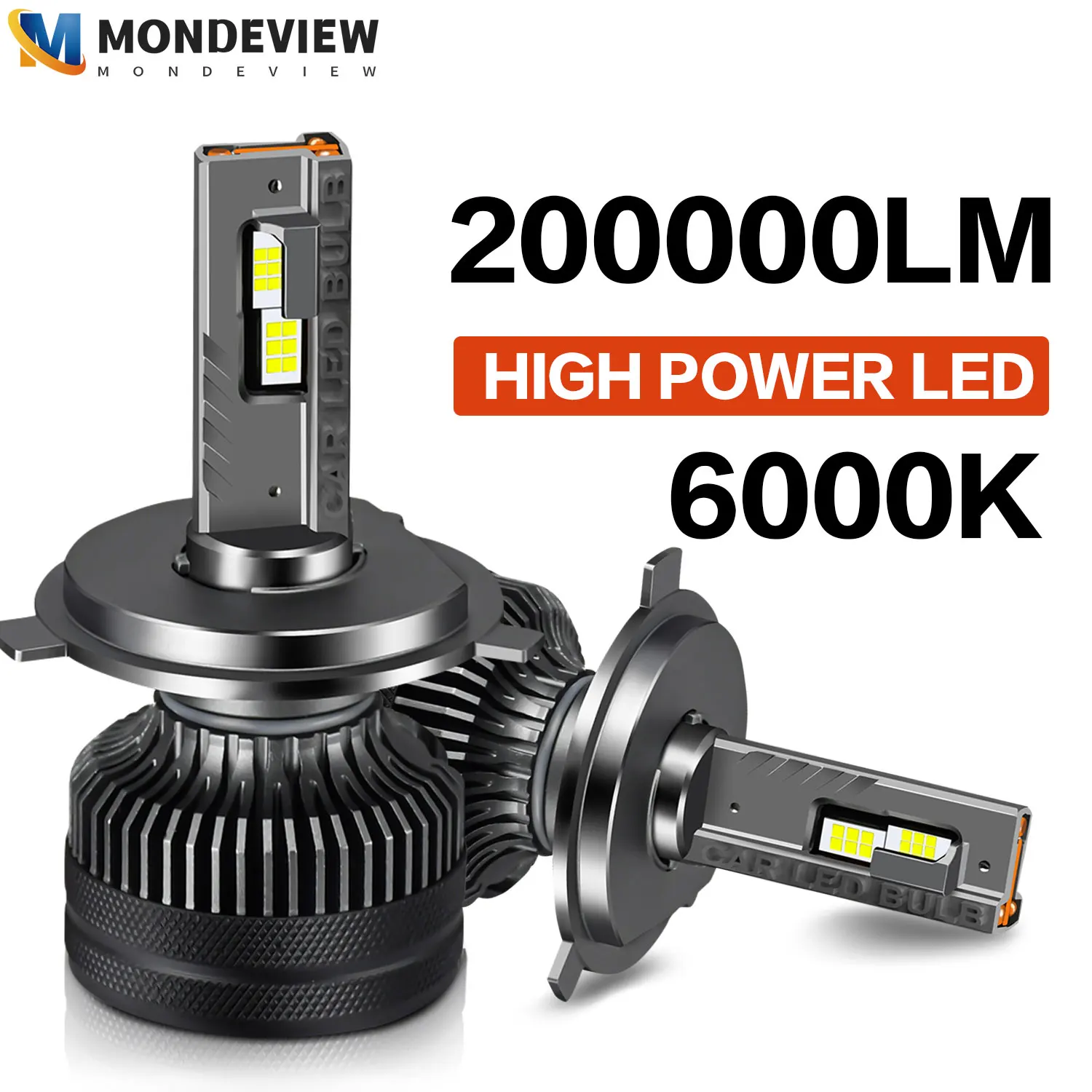 MONDEVIEW 2pcs P19 LED car headlight H1 H4 H7 H11 9005 9006 bulb 6500K 200000LM 900W running light