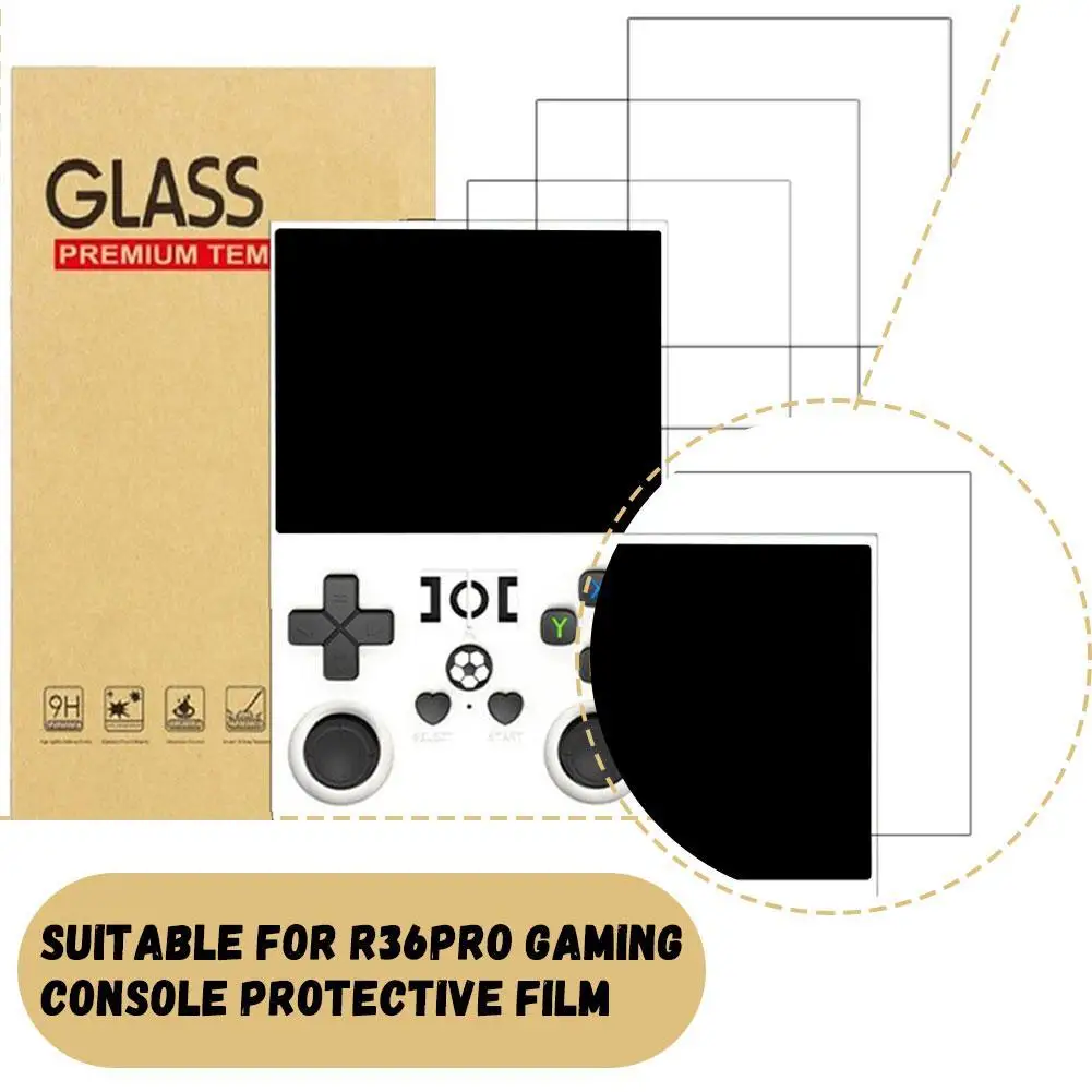 Screen Protector For R36 Pro Protective Film Handheld Game Console Accessories Clear 9H Tempered Glass Film Scratch Resistant 1