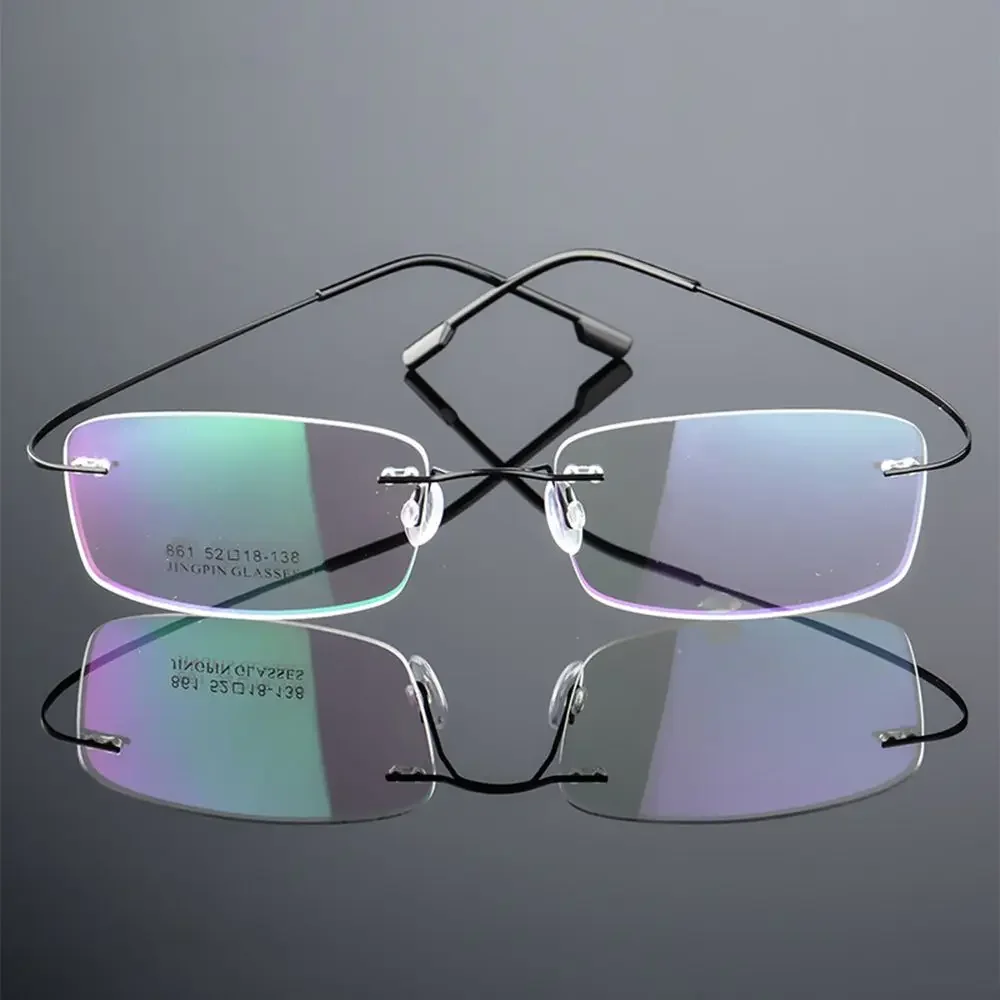 

Eyewear Ultralight Vision Care Presbyopic Eyeglasses Rimless Memory Titanium Reading Glasses