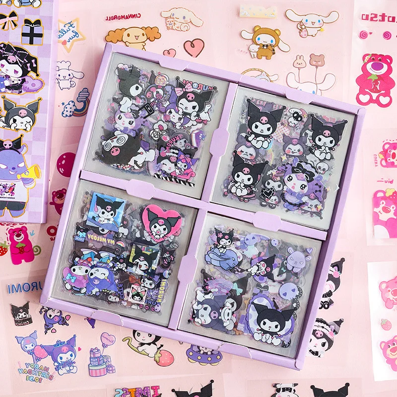 

Sheet Combination Sticker Kawaii Kulome Cinnamoroll Melody Hand Account Material Decoration DIY Stickers Kids Toys