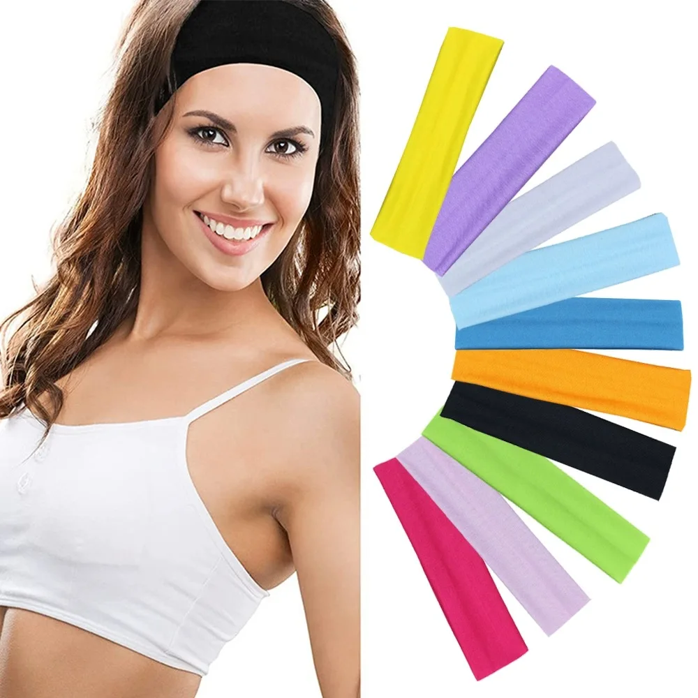 Summer Running Yoga Hairbands Sports Absorb Sweat Elastic Headbands For Women Makeup Hair Accessories Fitness Elastic Hair Bands