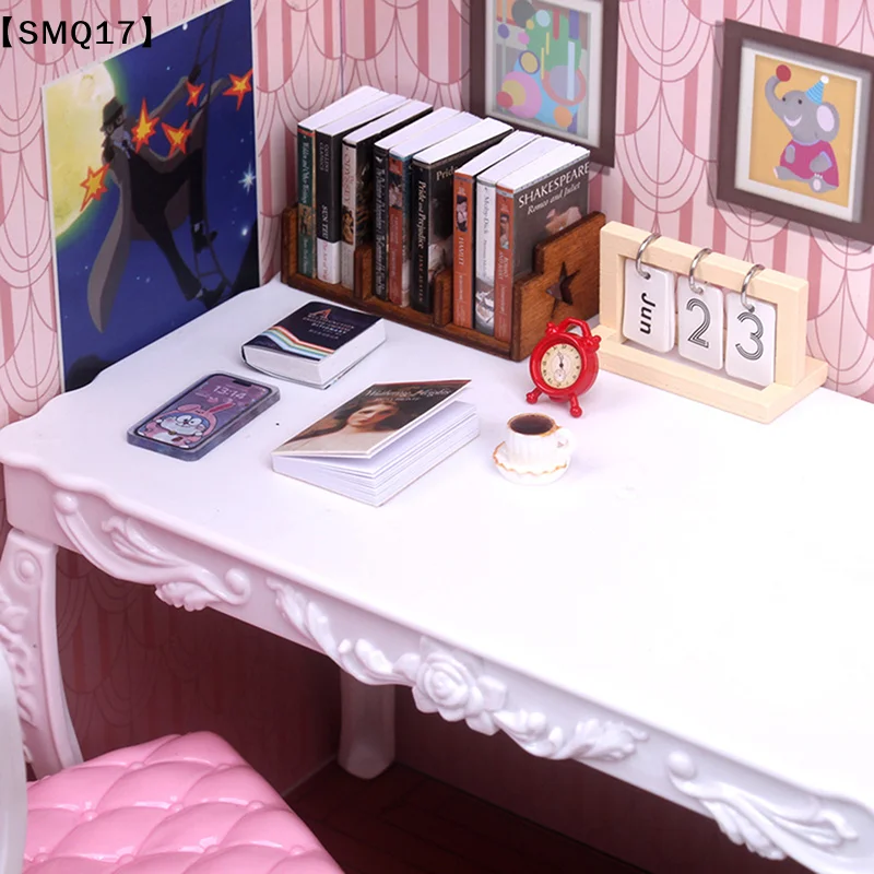 10 pièces de livres miniatures de simulation pour maison de poupée 1/12, décoration de bureau, jouets pour enfants【SMQ】