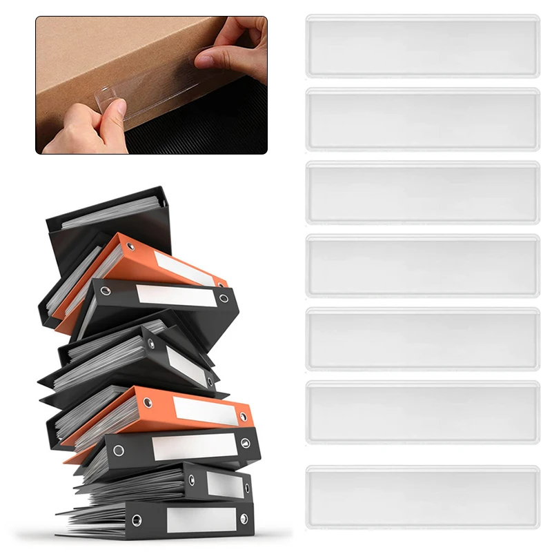 48PCS Adhesive Label Bag Identification Cards Holder Adhesive Shelf Tag Pocket Label Holder Classification Warehouse Storage