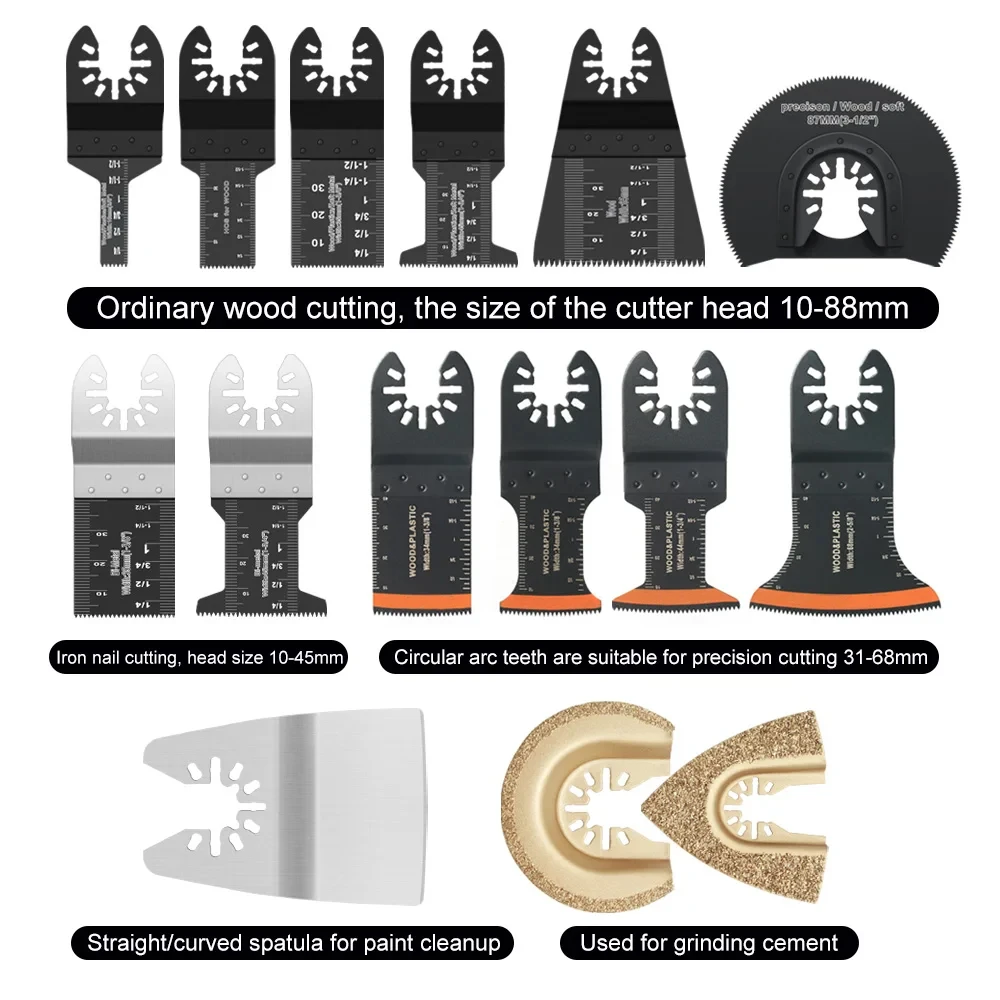 Imagem -06 - Universal Oscillating Saw Blades Quick Release Cutter Dewalt Bosch Acessórios Bicos para Renovador Ferramentas Elétricas