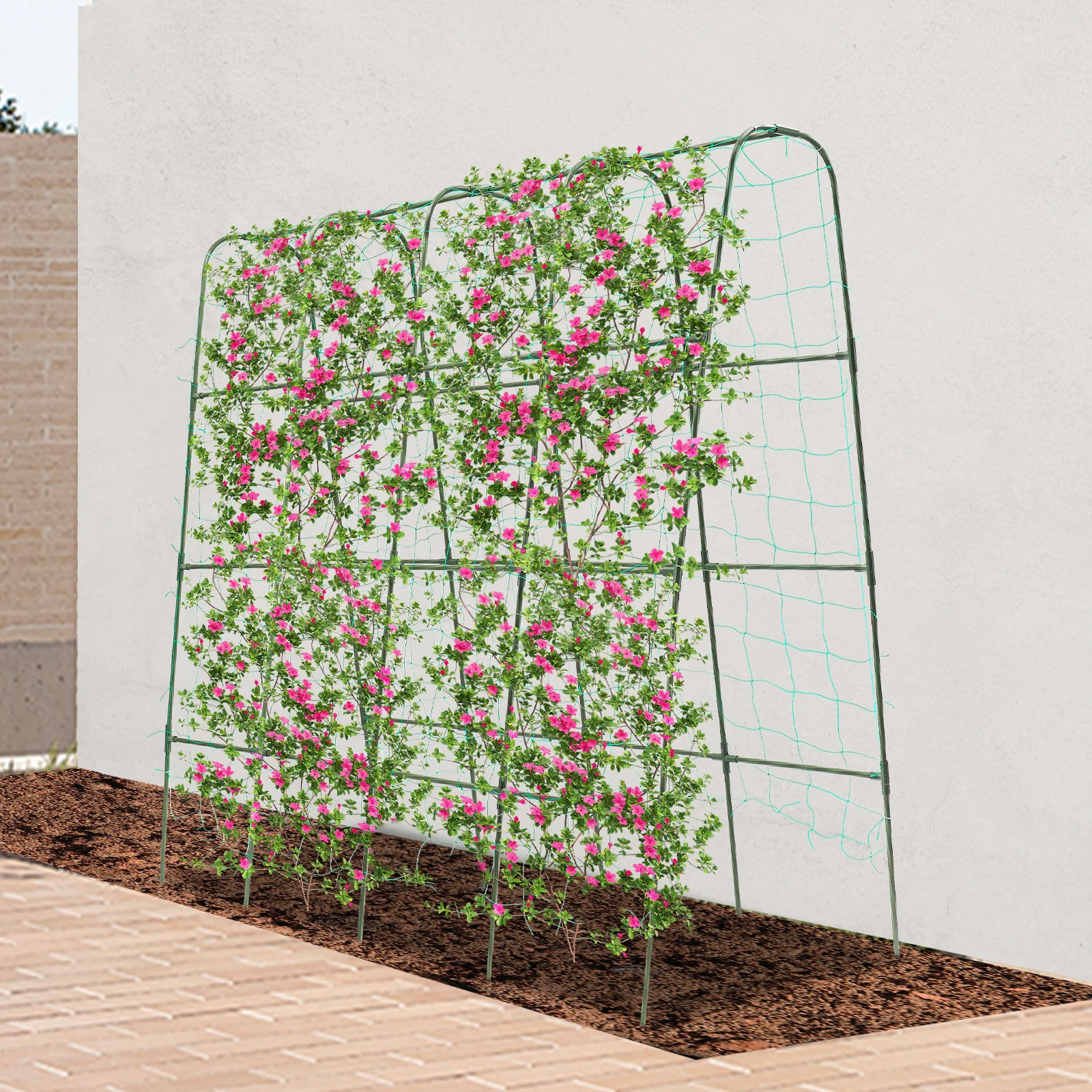 정원 아치 터널 격자 녹 저항 식물 등반을 위한 야외 오이 격자 농지를 위한 강력한 구조