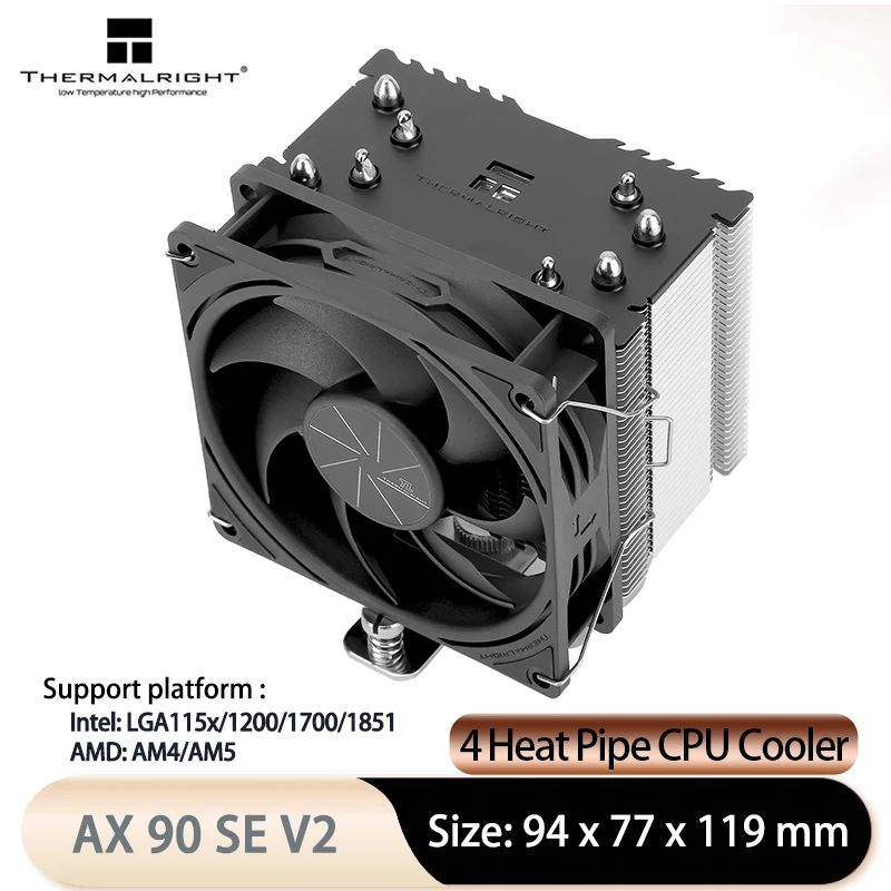 Thermalright Assassin X 90 SE V2 CPU air-cooler heat sink 92mm PWM Quiet Fan 119mm height AGHP inverse gravity heating pipe