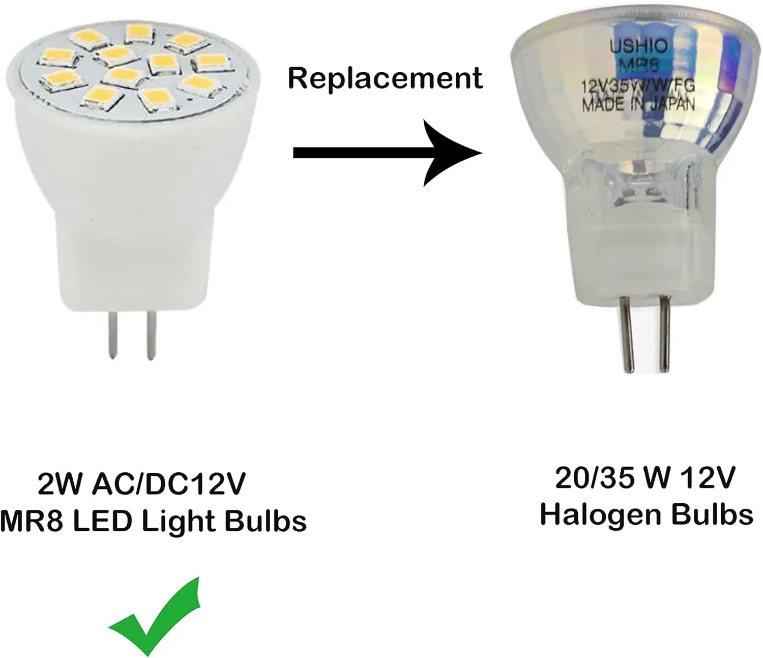 Imagem -05 - Lâmpada Led Mr8 para Iluminação de Paisagem Luminárias Fechadas Kits de Iluminação ao ar Livre 12v ac dc Baixo Volt Pcs