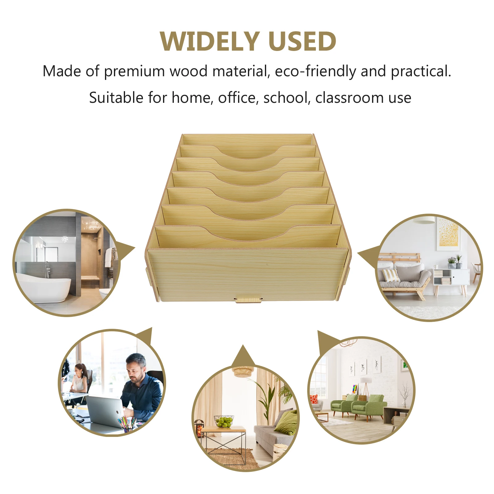 

Multifunctional Desktop Storage Box Premium Wood Material No Lid Design for Stationery Succulents Cosmetics Home Office School