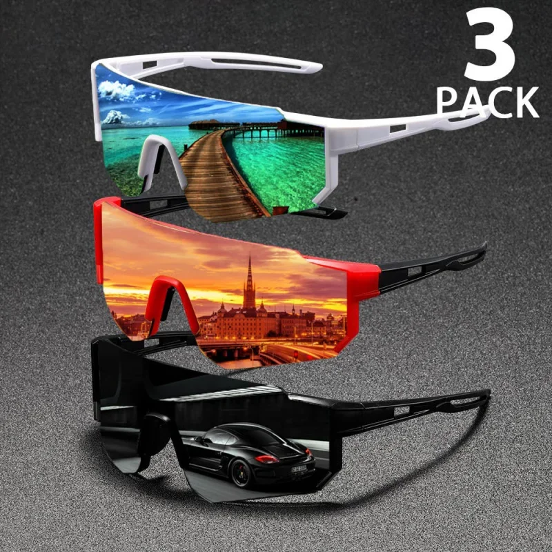 

3 солнцезащитных очков в большой оправе, унисекс, многоцветные на выбор, удобные в ношении, необходимые для подарка