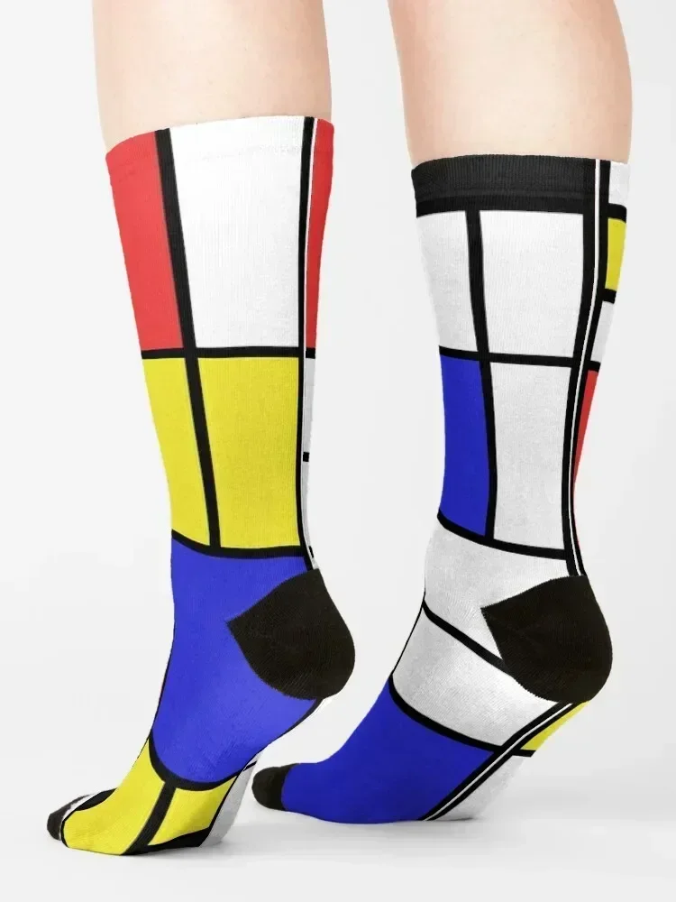 Mondrian # 2 calcetines transparentes esenciales para hombre, calcetines de marca de lujo para mujer