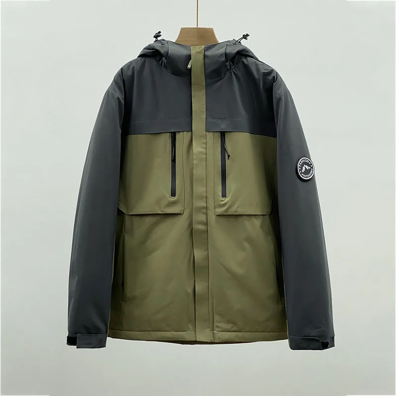 

Outdoor Activities Hiking Camping Fishing Mountain Climbing Traveling Thick and Color-blocked Hooded Warm Cotton-padded Jacket