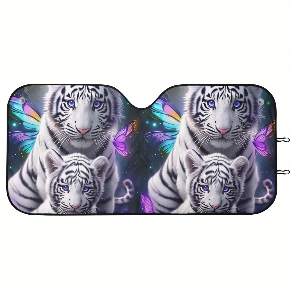 

Солнцезащитный козырек на лобовое стекло с 2D-принтом «Бабочки и тигры» — легкий чехол на окно автомобиля с защитой от ультрафиолета, присоски для внедорожника, грузовика