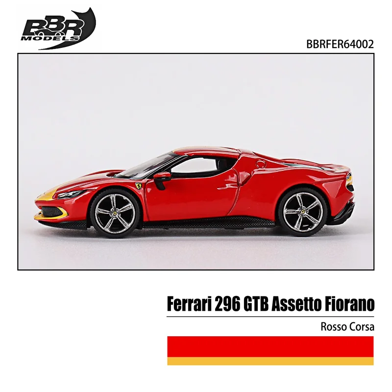 Bbr 1/64 Ferrari 296 Gtb Assetto Fiorano Rosso Corsa Legering Speelgoed Motorvoertuig Diecast Metalen Model Geschenken