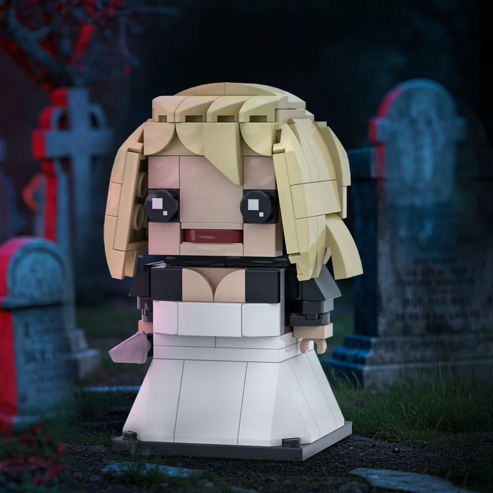 

MOC Bride of Chucky Brickheadz Model Building Blocks Horror Movie Killer Chucky Doll Action Figure Brick DIY Toy Halloween Gift
