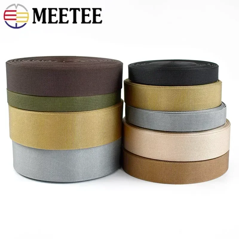 10M 20-50mm Nylon Webbing Tape for Bag Strap Trimming Safety Knapsack Belt Band DIY Clothing Bias Binding Sewing Accessories