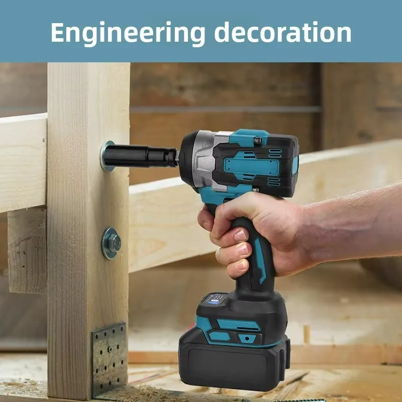 ประแจไฟฟ้าไร้สายลิเธียมไอออน 600 นิวตันเมตร ชุดเครื่องมือไฟฟ้าไร้สายแบบมืออาชีพ ประแจกระแทกแรงบิดสูง