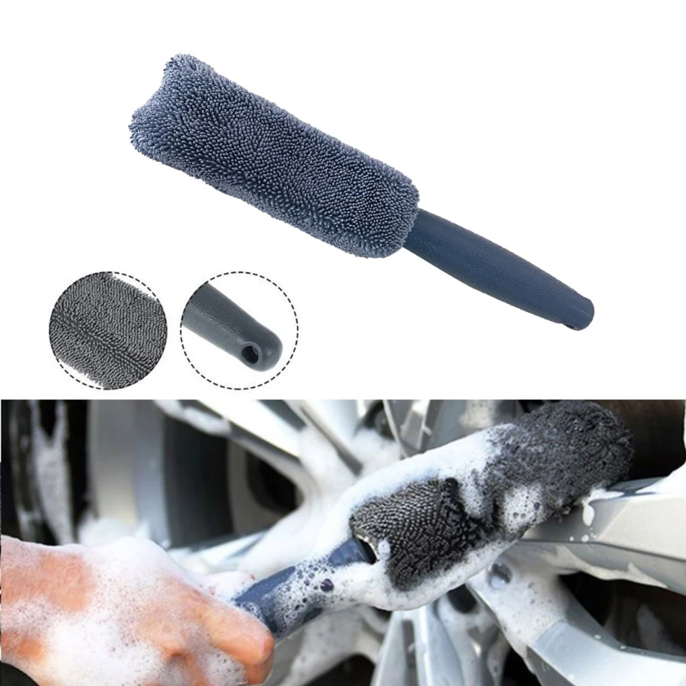 

Car Cleaning Tools Parts Car Tire Wash Long Handled Brush Microfiber Motorcycle Wheel Rim Dust Remover Brush Detailing Scrubber