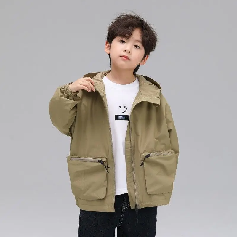 5-14 years old boy's coat spring and autumn children's storm jacket Boy 2024 new big children's windbreaker spring style