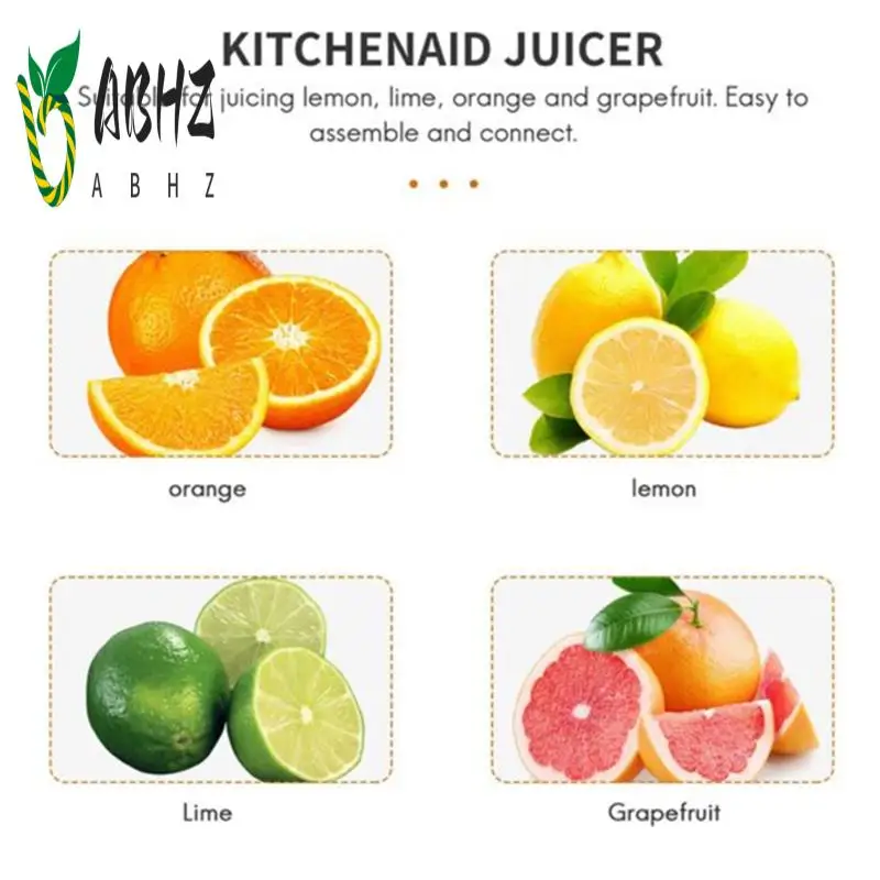 

ABHZ-Juice Attachment Parts For Kitchenaid 4.5QT/5QT Mixers Citrus Juicer Stand Mixer Attachment Reamer Dishwasher Safe