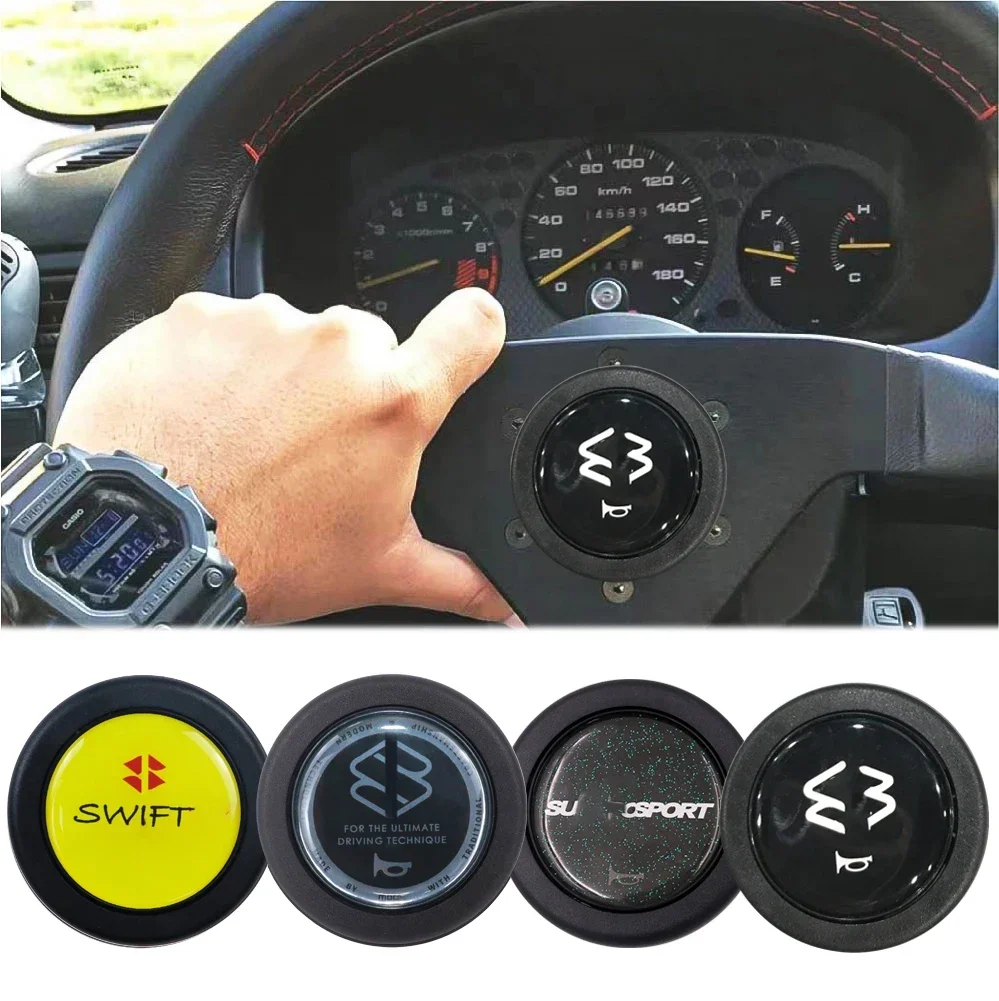 Car Drift Sports Black Ultimate Driving Technique steering wheel  horn button Switch Push For Rare Suzuki Car Styling