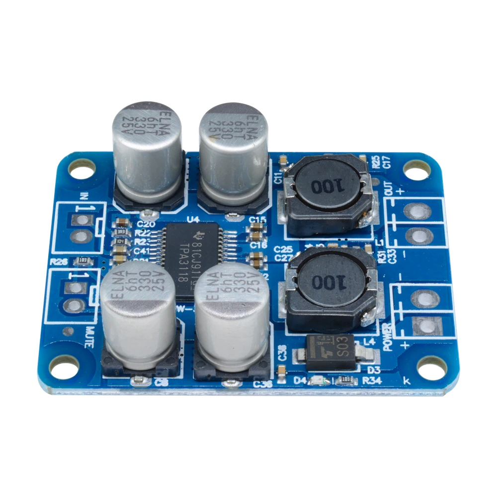 TPA3118 PBTL Mono Digital Audio-Leistungsverstärker-Platine 60W 8V -24V Leistungsverstärkermodul Auto High Out Low Power – Detail 7