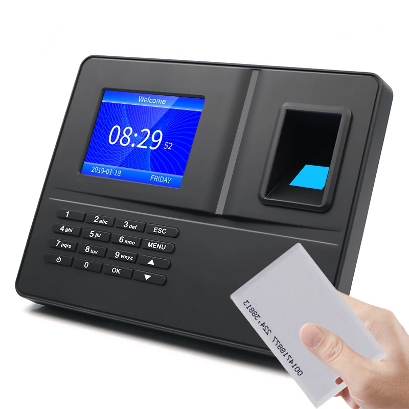 Biometric TFT LCD Display USB Time Clock Employee Checking-in Recorder  Fingerprint time attendance machine