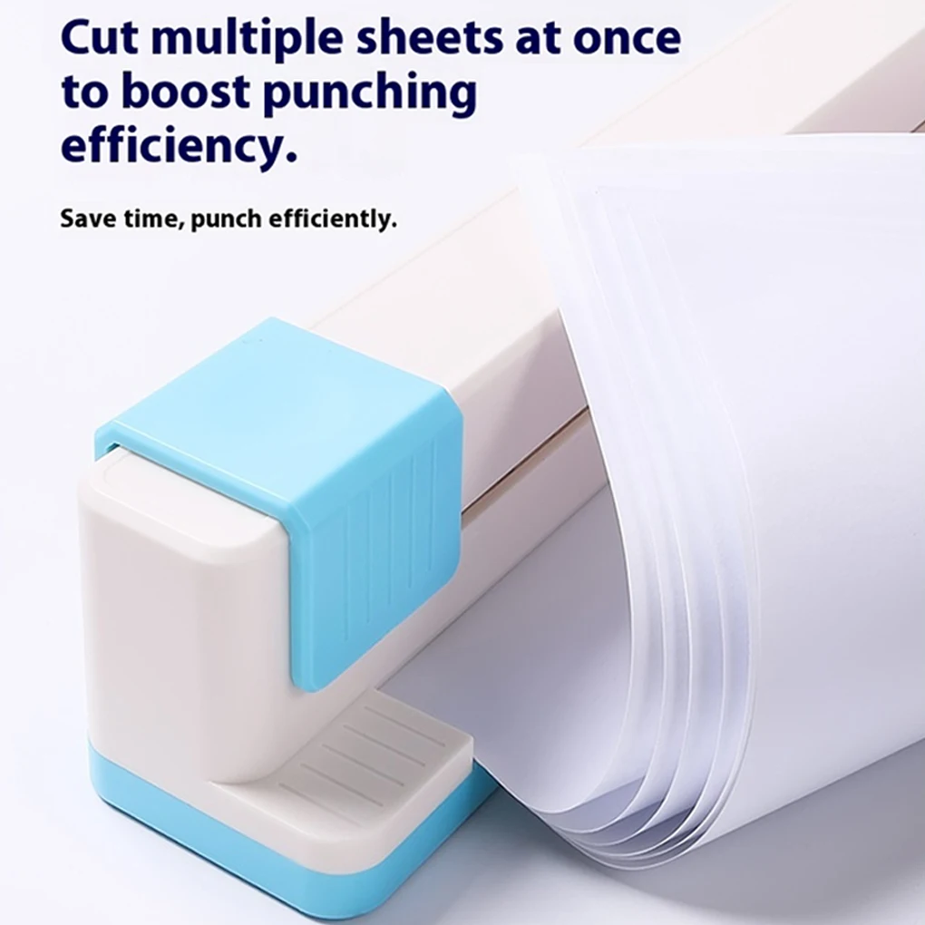 Mesin Pelubang Kertas Profesional Anti Selip 30 Lubang ABS Workspace Biru