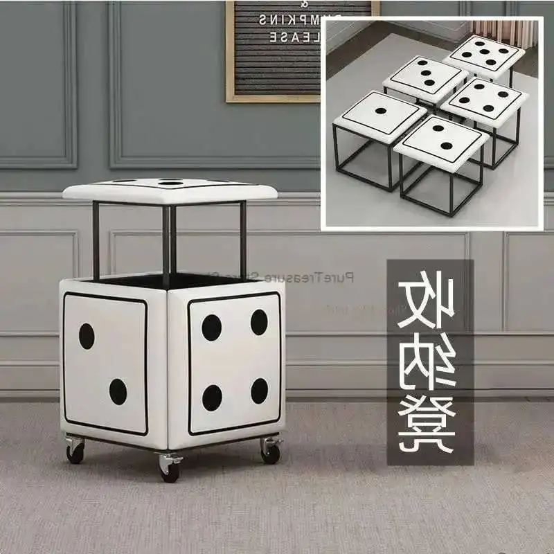 Funiture Stool Sofa Stool Living Room 5 Home Rubik's Cube Combination Fold in Iron Multifunctional 1 Storage Stools Chair Top