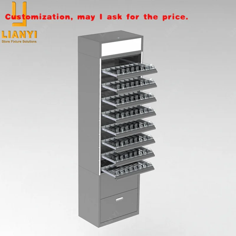 custom.2023 New Design Metal Fixture Showcase Lighting Display Cabinet