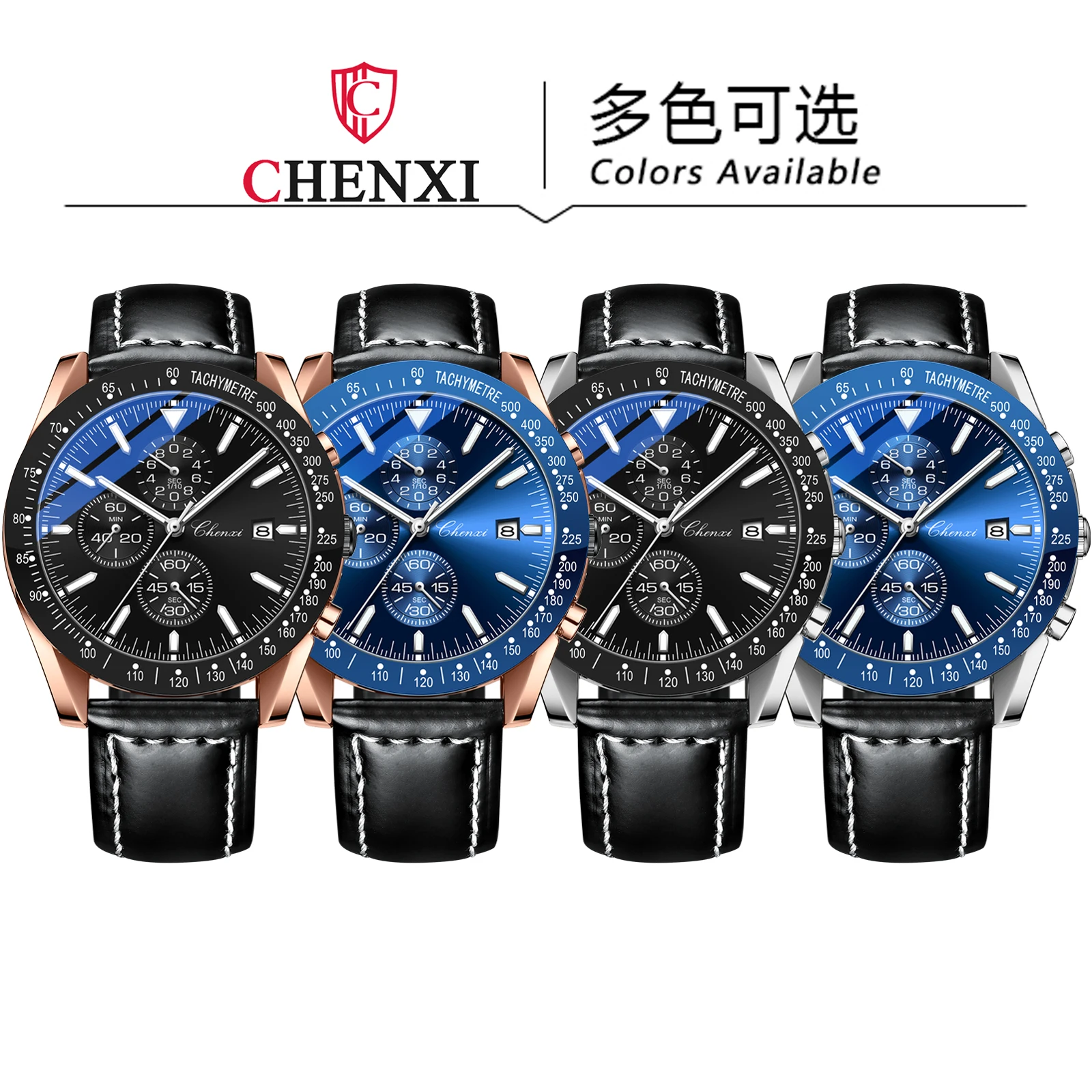 CHENXI 960 reloj de pulsera de lujo para hombre joven cronómetro impermeable luminoso reloj de hombre de cuero de alta calidad reloj deportivo de cuarzo para hombre