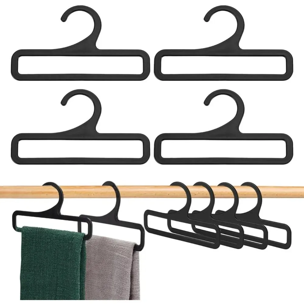 10 Uds. Perchas para bufandas, toallero Rectangular negro, soporte para bufandas de plástico de 5,39x3 pulgadas, organizador, expositor de bufandas, kit de fabricación de corbatas